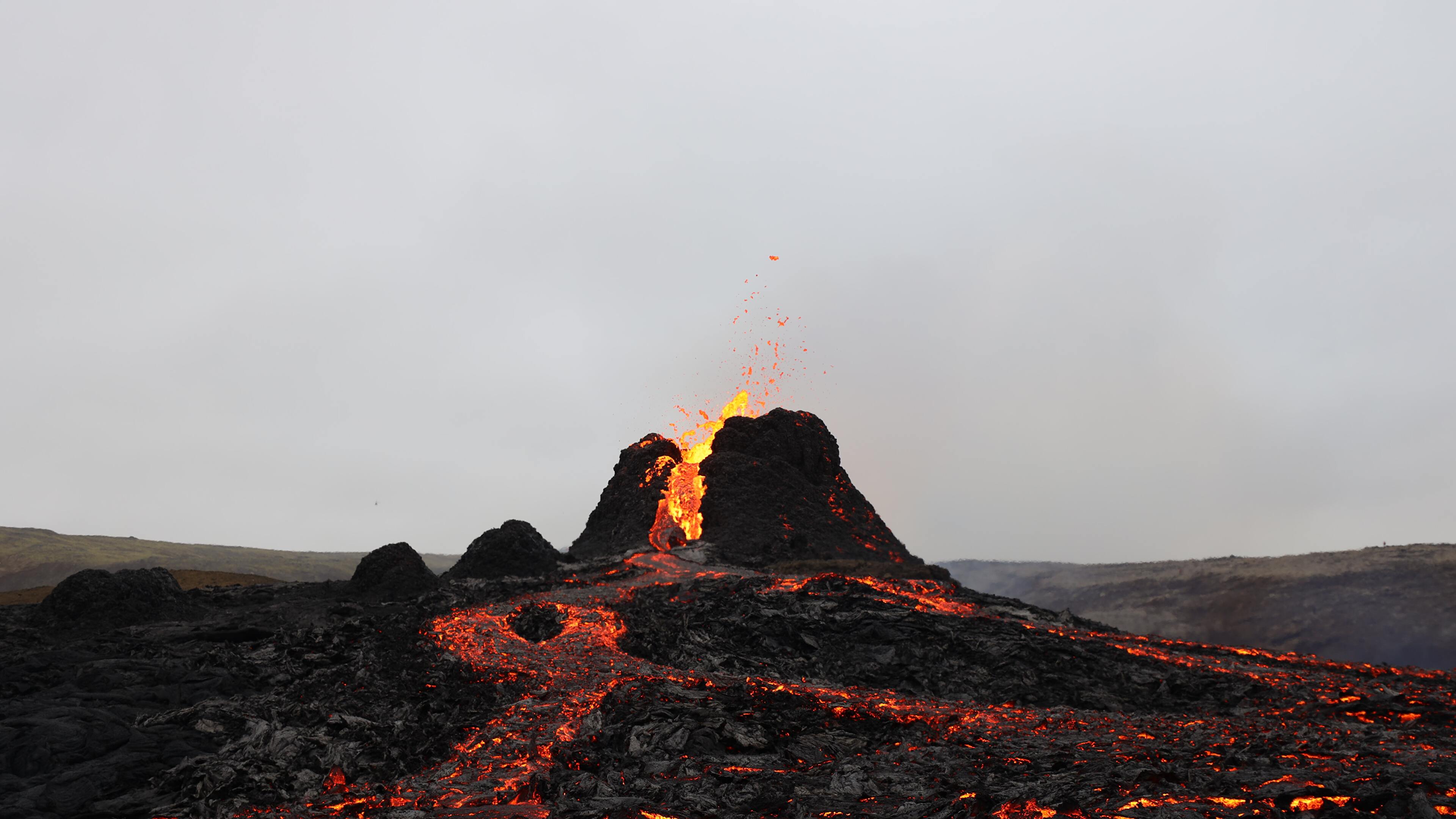 3840x2160 éruption, lave, nature, volcan