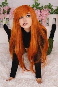 caucasien,cheveux orange,cosplay,femme,frange,grimace,kim possible,rusty fawkes