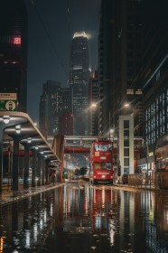 hong kong,immeuble,nuit,rue