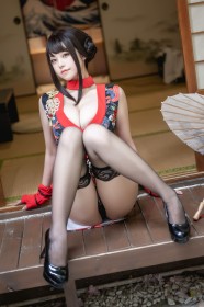 asiatique,assis,bas,bas de lingerie,chinoise,cleavage,corps entier,cosplay,cuisses,femme,gros seins,habits chinois,jambes,mizhimaoqiu,original,talon aiguille