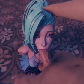 à genou,cheveux bleu,comandorekin,deepthroat,fellation,fille anime,jupe,league of legends,penis,pov,queue de cheval,seraphine (league of legends),sound,tête saisie,video,yeux bleu