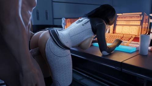 cheveux brun,combinaison,courbée,doggystyle,fille anime,gros cul,gros seins,grosses cuisses,hanches larges,mass effect,miranda lawson,penchée,penis,seins qui tombent,sexe,sexe debout,sound,vaginal,video