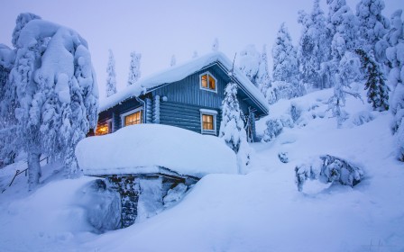 arbres,hiver,maison,nature,neige,paysages