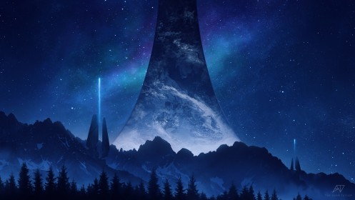 artwork,ciel,environnements,étoiles,halo (jeu),jeux video,nuit,science fiction