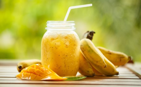 banane,boisson,fruit,mangue,paille,smoothie